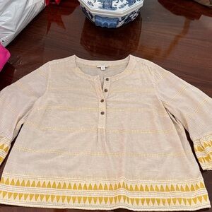 J. Jill Cream and Gold Blouse